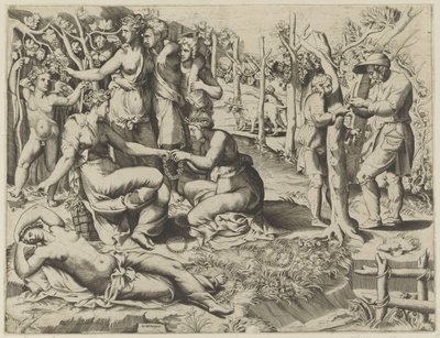 Flora da una corona de Giulio Bonasone