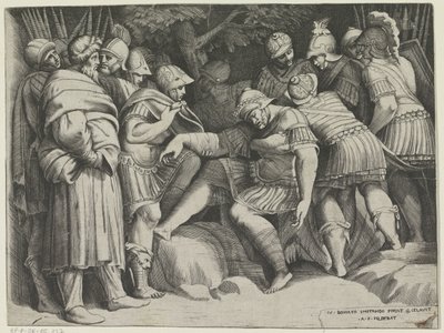 Escipión herido de Giulio Bonasone