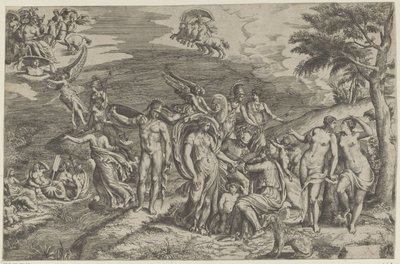 El juicio de París de Giulio Bonasone