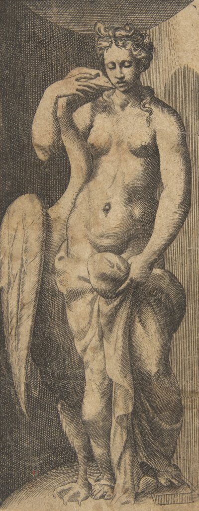 Leda y el cisne, ca. 1531-76 de Giulio Bonasone