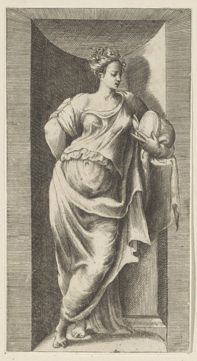 Musa Estatuas en nichos (título de serie) de Giulio Bonasone