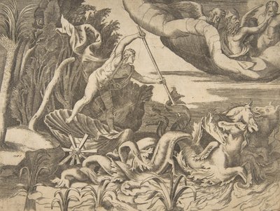 Neptuno en su Carro siendo tirado por caballos marinos, de la 