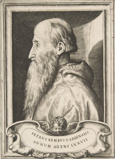 Retrato del Cardenal Pietro Bembo mirando a la izquierda, 1572 de Giulio Bonasone