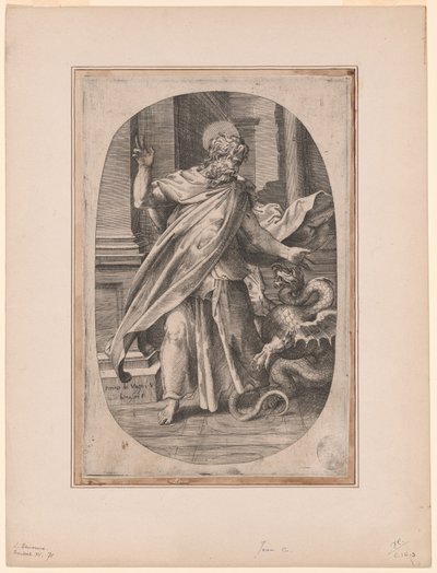 San Pablo Venciendo a la Víbora de Giulio Bonasone