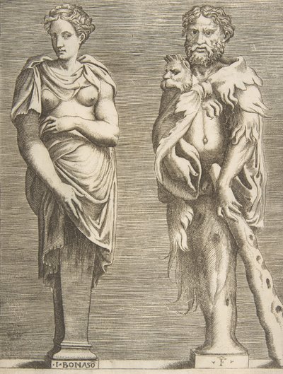 Términos de Hércules y Deianira, ca. 1531-76 de Giulio Bonasone