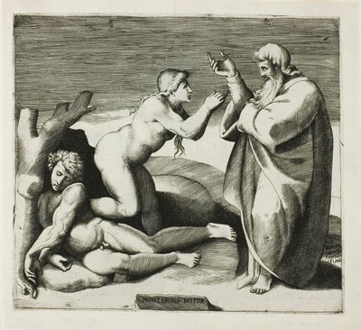 La creación de Eva de Giulio Bonasone