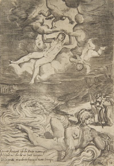 Venus cayendo con putti en las nubes, de 