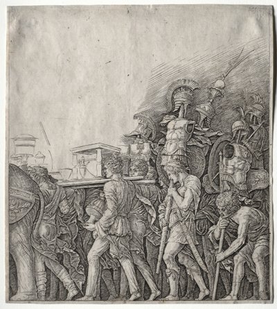 Los triunfos de César: Los portadores de coraza de Giulio Campagnola