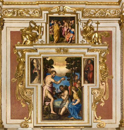 Capilla de Nuestra Señora del Pueblo, Primer tramo lado sur, Giulio Campi, Bautismo de Cristo 1569, En los lados Sant