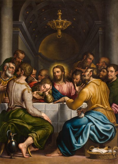 Capilla del SS Sacramento, segundo tramo lado norte, Giulio Campi, Última Cena 1569 de Giulio Campi