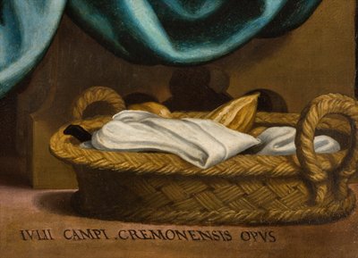 Capilla del SS Sacramento, segundo tramo lado norte, Última Cena (detalle) de Giulio Campi