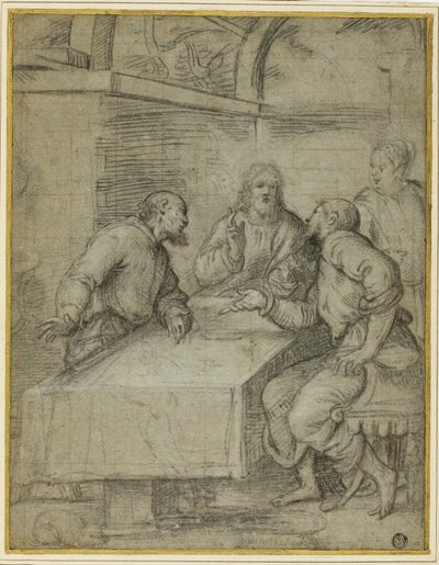 Estudio para la Cena en Emaús de Giulio Campi