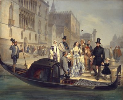 La familia Tolstoy en Venecia, 1855 de Giulio Carlini
