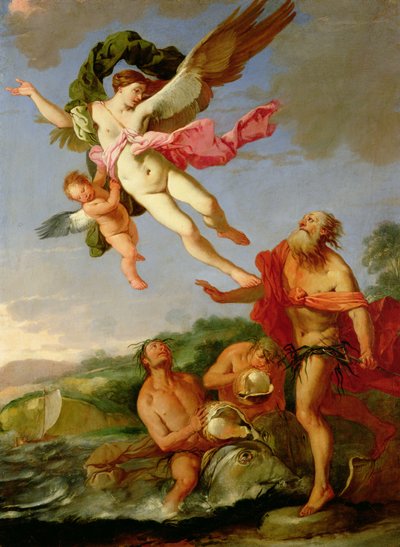 Neptuno persiguiendo a Coronis de Giulio Carpioni