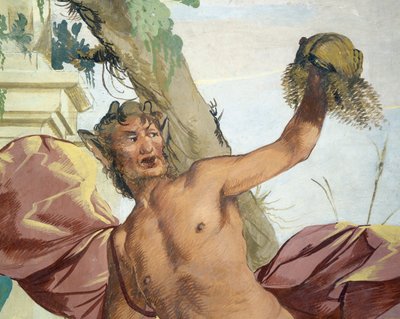 Ninfa Córcega perseguida por Sátiro que le arranca la peluca por Giulio Carpioni de Giulio Carpioni