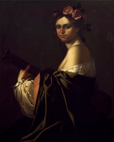 Cantante tocando la guitarra de Giulio Carpioni