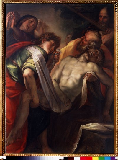 ""La mise au tombeau"" (El Entierro de Cristo) Pintura de Giulio Cesare procaccini (1574-1625) alrededor de 1620 Museo Pushkin, Moscú de Giulio Cesare Procaccini