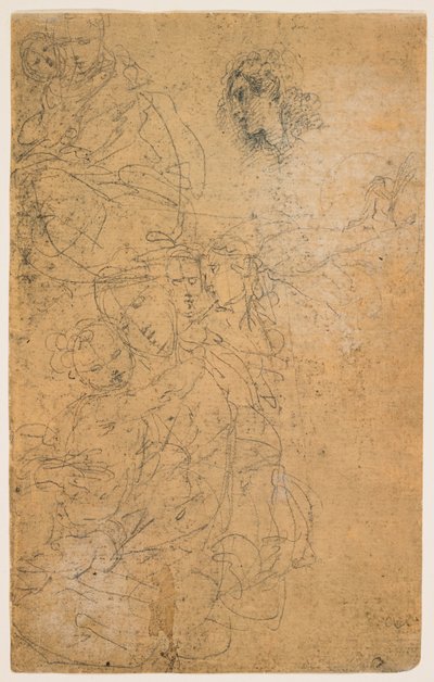 Studien der Madonna mit Kind (recto); Kniende Jungfrau (verso) de Giulio Cesare Procaccini