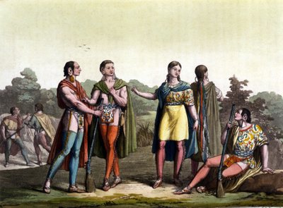 Los indios de Canadá (los acadianos) en "Le costume ancien et moderne de Giulio Ferrario