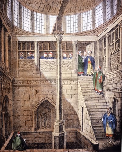 El nilómetro (medida del nivel del Nilo en Egipto), -en "el traje antiguo y moderno", por Ferrario, Milán de Giulio Ferrario