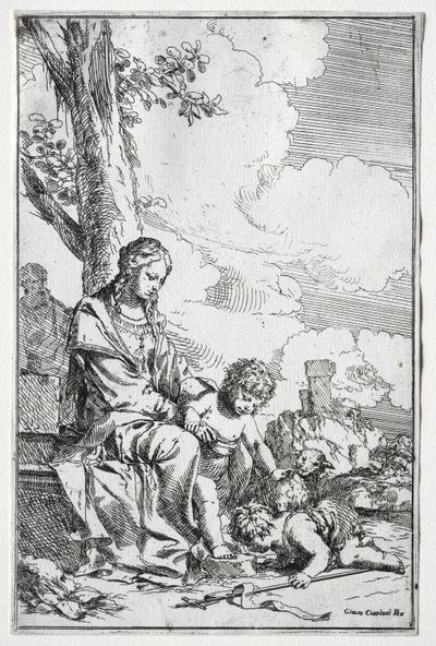 Holy Family with the Infant St. John de Giulio I Carpioni