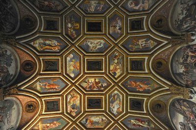 Decoración del techo de la Cámara de los Vientos, 1526-1534 de Giulio Romano