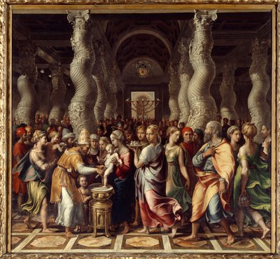Ceremonia religiosa de la circuncisión de Cristo. de Giulio Romano