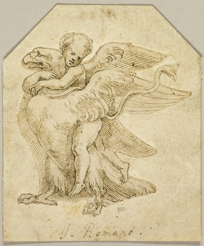 Cupido a lomos de un águila de Giulio Romano