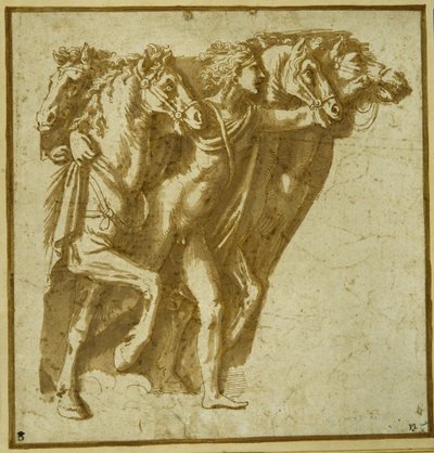 Amanecer: Apolo con los caballos del sol de Giulio Romano