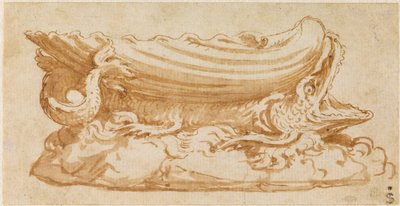Diseño para un salero de plata de Giulio Romano
