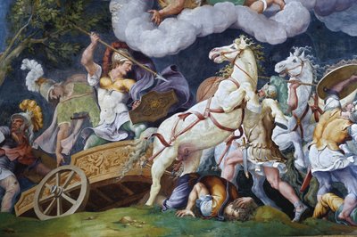 Diomedes luchando contra Fegio e Idaios de Giulio Romano