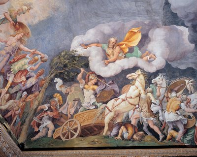 Diomedes matando a Tideo, Fineo y Pandarus de Giulio Romano