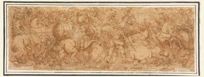 Dibujo, Escena de batalla, 1524-46 de Giulio Romano