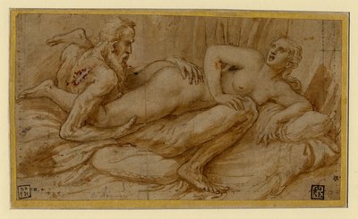 Escena erótica, después de 1524 de Giulio Romano