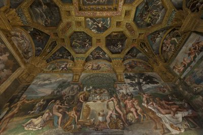 Detalle del fresco de la Cámara de Amor y Psique, 1526-1534 de Giulio Romano