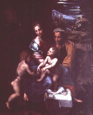 Madonna y el Niño con Santa Ana y San Juan Bautista de Giulio Romano
