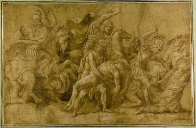 Menelao sostiene el cuerpo de Patroclo de Giulio Romano
