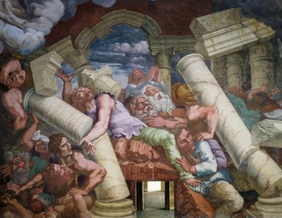 Gigantes rebeldes derribados por el colapso de un edificio de Giulio Romano