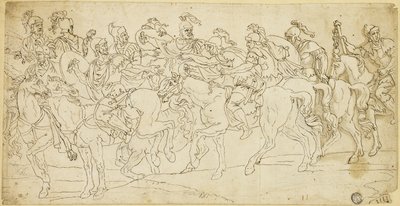 Caballería romana en marcha de Giulio Romano