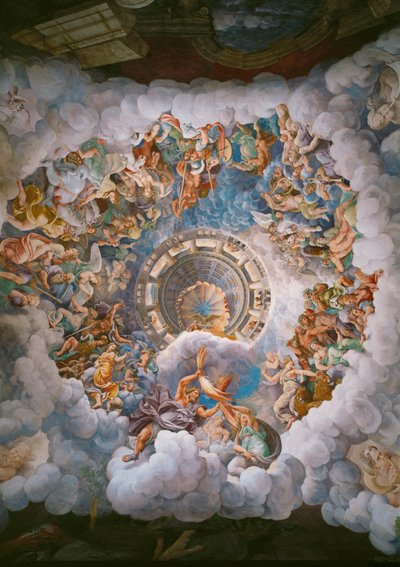 La batalla de los gigantes (fresco) de Giulio Romano