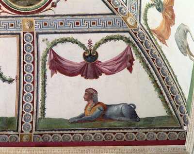La Cámara con Friso de Amorini (detalle de una esfinge) de Giulio Romano
