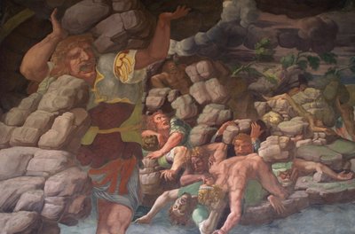 La Caída de los Gigantes Sala dei Giganti de Giulio Romano
