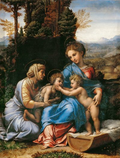 La Sagrada Familia con Juan el Bautista de niño y Santa Isabel La Pequeña Sagrada Familia de Giulio Romano