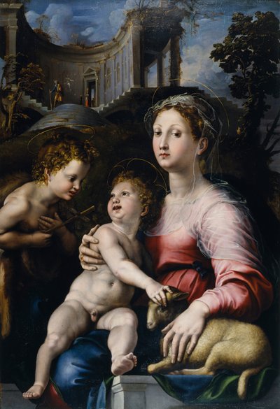 La Virgen con el Niño y San Juan Bautista de Giulio Romano
