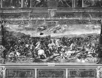 La batalla de Constantino, de la Sala de Constantino, Estancias de Rafael de Giulio Romano