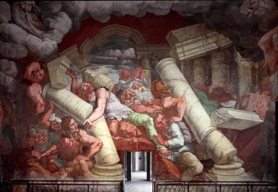 La caída de los Geants (o Titanes) de Giulio Romano