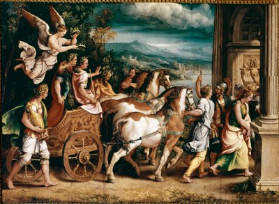Triunfo de Tito y Vespasiano de Giulio Romano