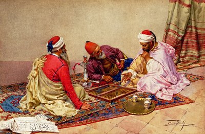 Los jugadores de backgammon de Giulio Rosati