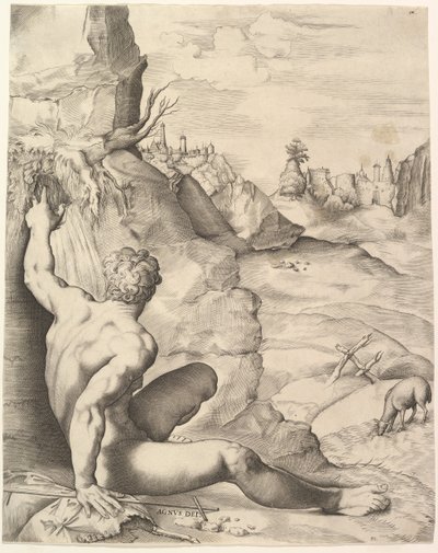 San Juan Bautista en el Desierto de Giulio Sanuto