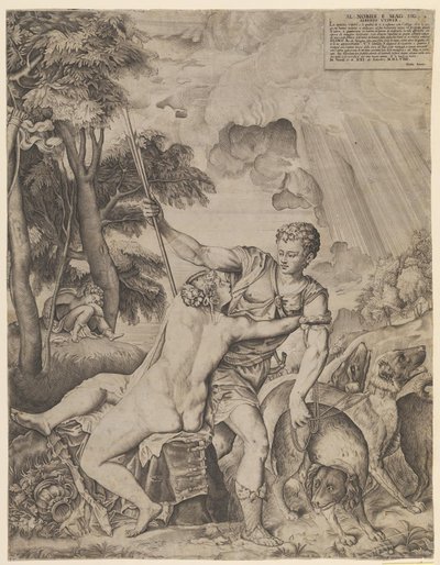 Venus y Adonis de Giulio Sanuto
